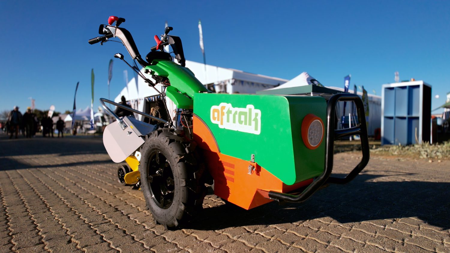 The AFT-e1 on a show stand