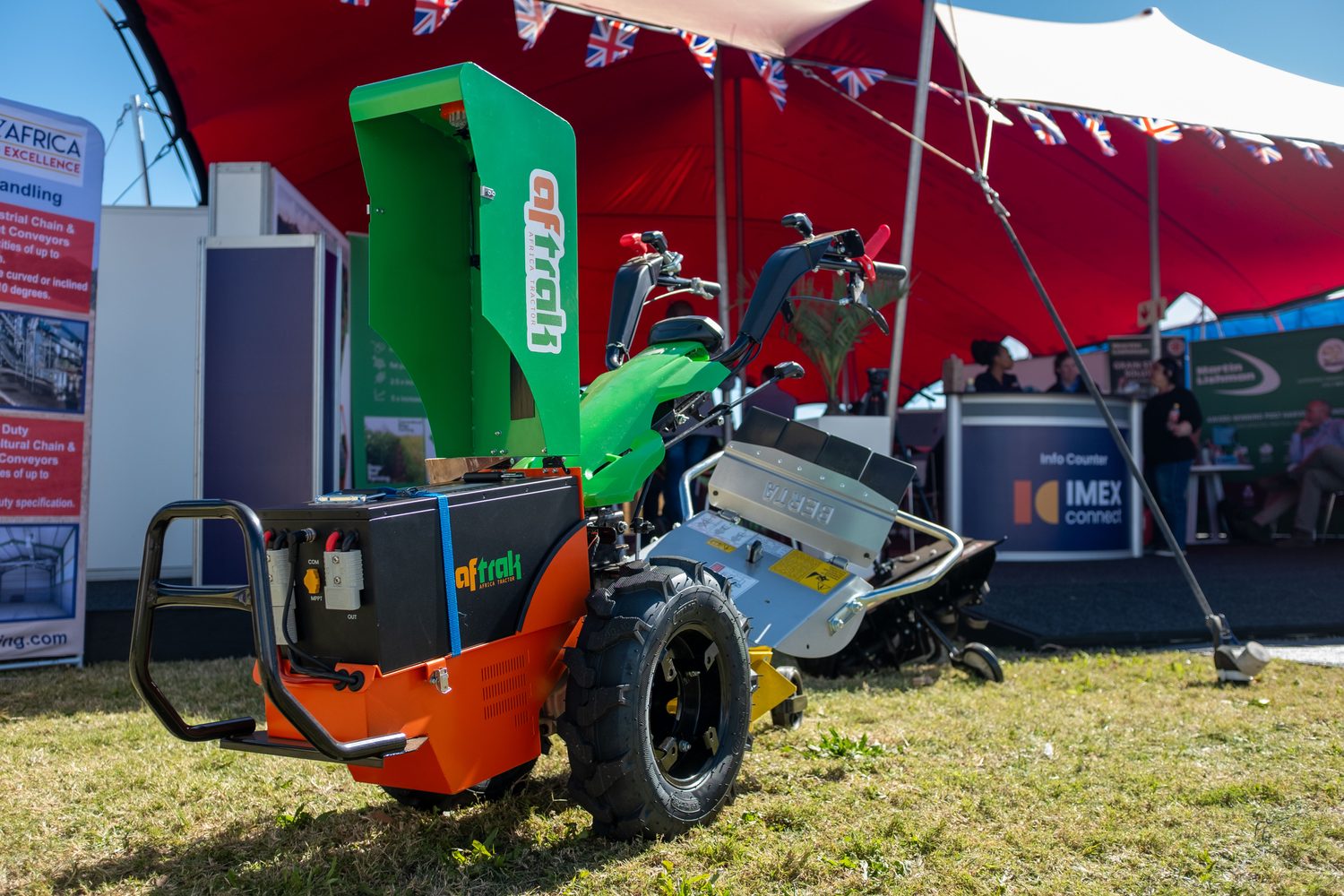 The AFT-e1 with battery pack and rotary attachment