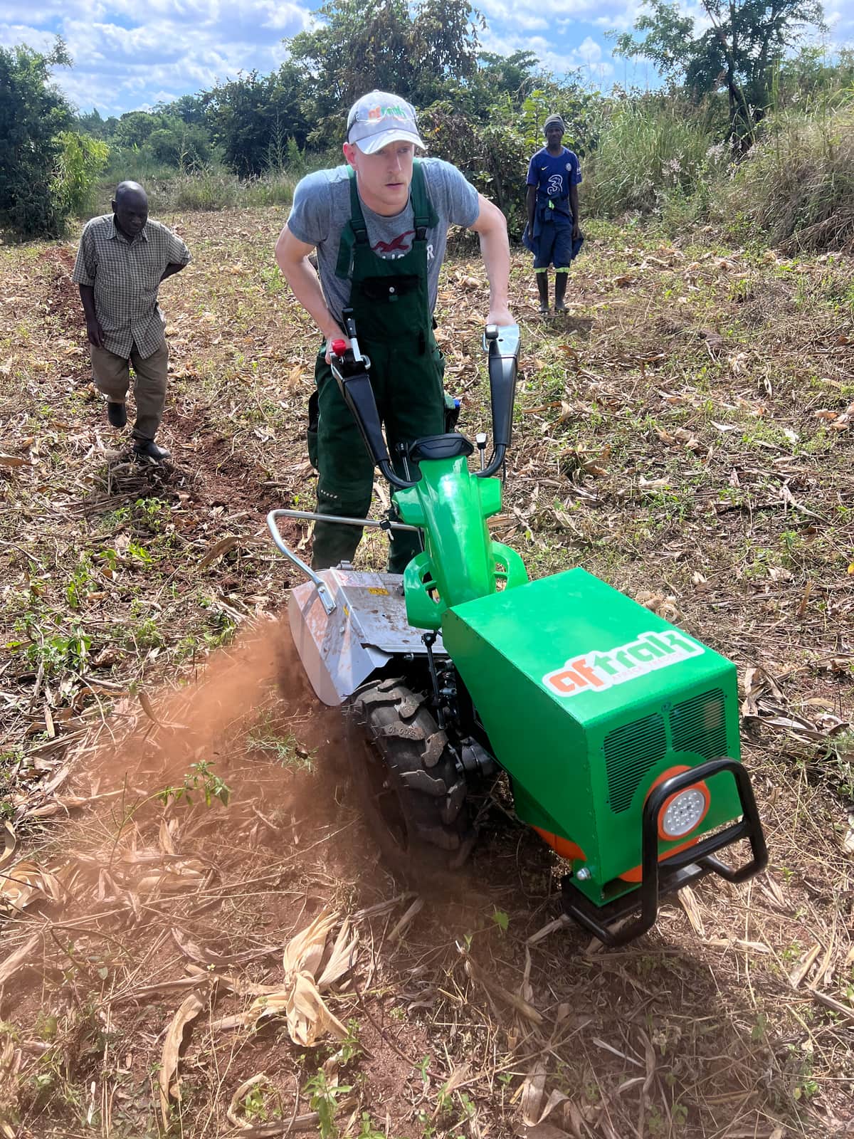The AFT-e1 rotavating dry stubble in Malawi